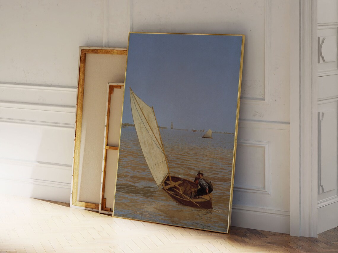 Thomas Eakins Starting Out After Rail Vintage Sailboat Scene Poster - Image 2