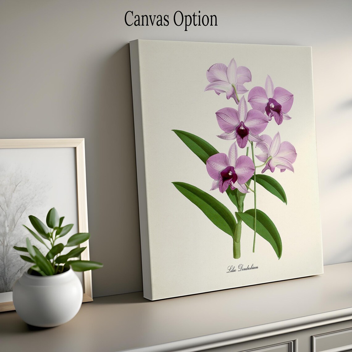 Lilac Dendrobium Orchid Art Print, Botanical Decor - Image 2