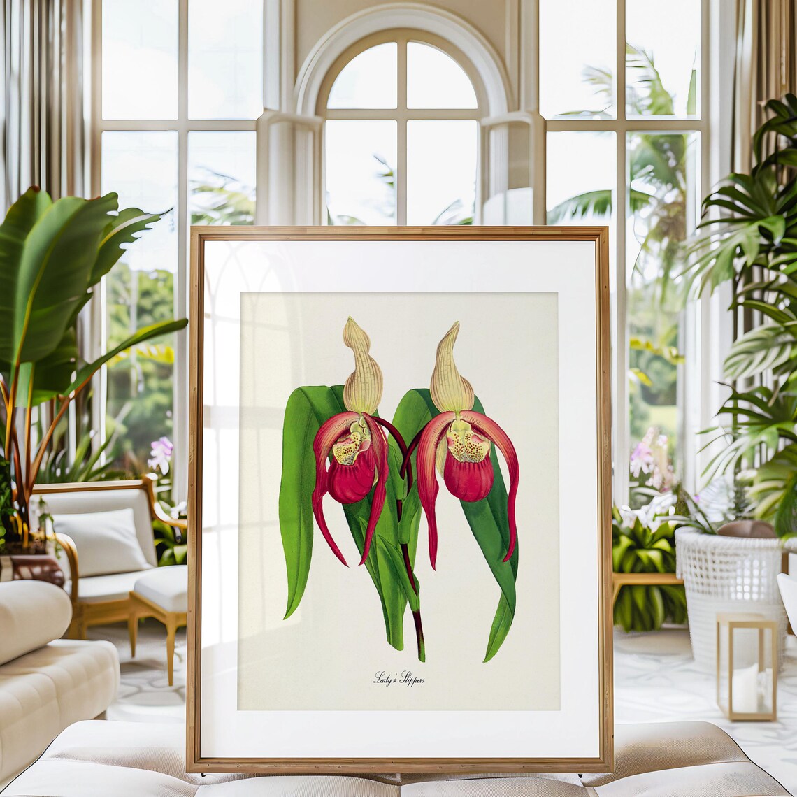 Lady's Slippers Botanical Art Print, Floral Decor - Image 3