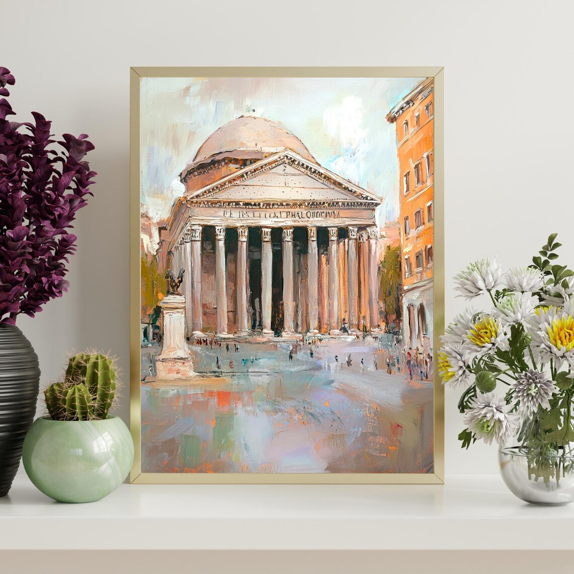 Pantheon Rome Oil Painting, Italian Landmark Art Print - Image 4