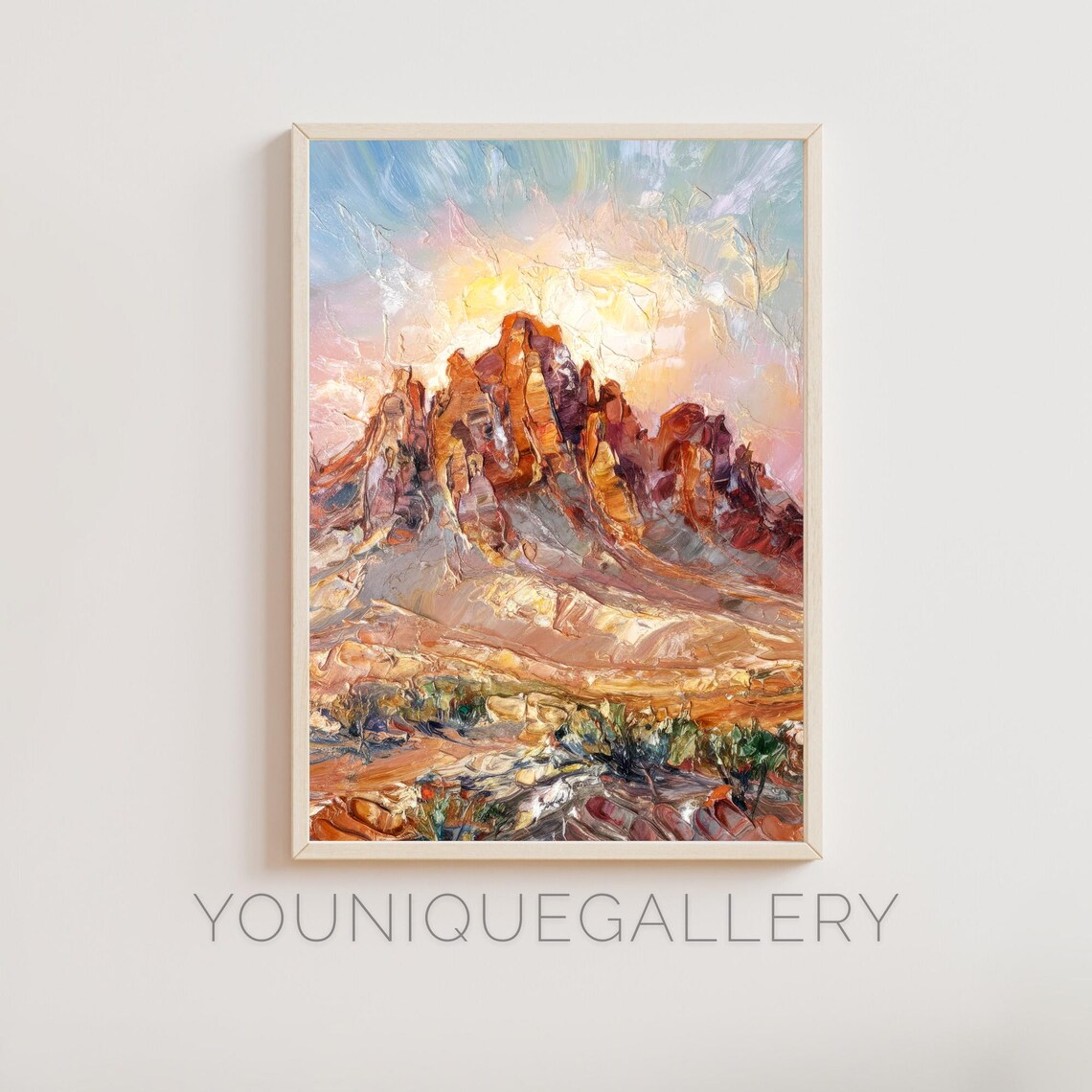 Mount Sinai Oil Painting Desert Landscape Art Print