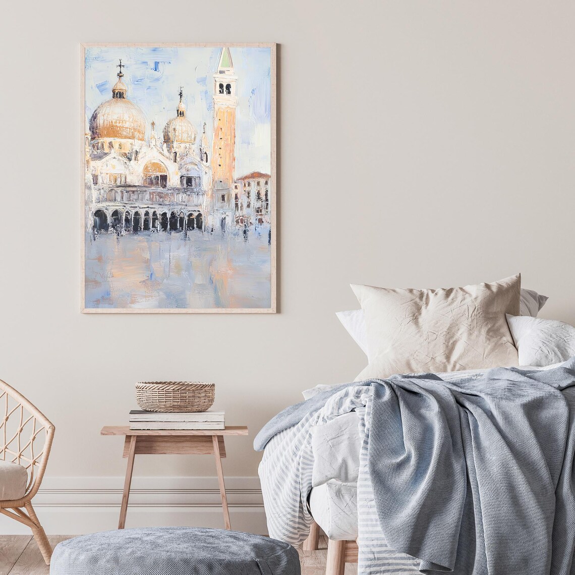 St Marks Basilica Venice Cathedral Domes Campanile Oil Painting Poster - Image 2