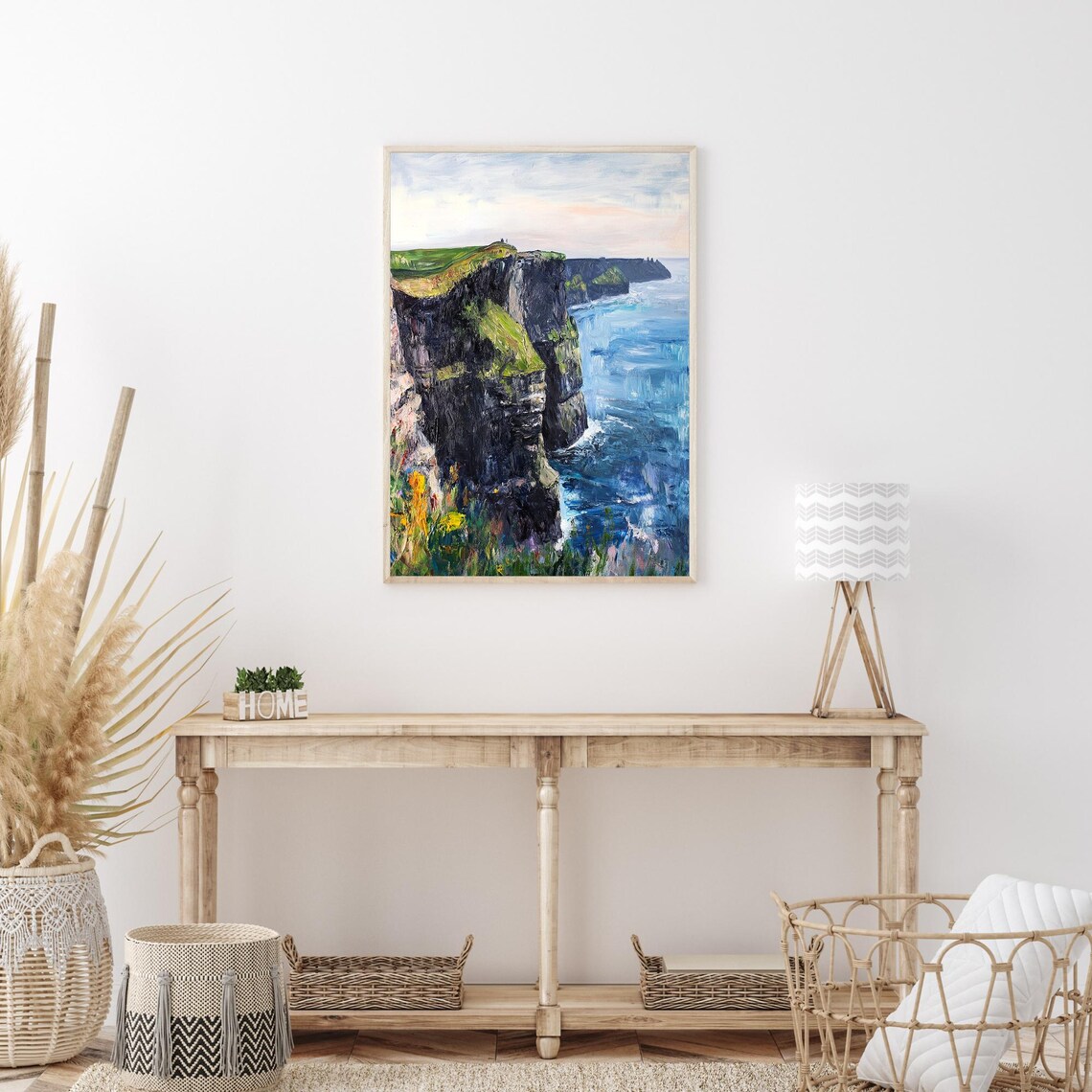 Cliffs Of Moher Ireland Scenic Coastal Cliffs Oil Painting Poster - Image 3
