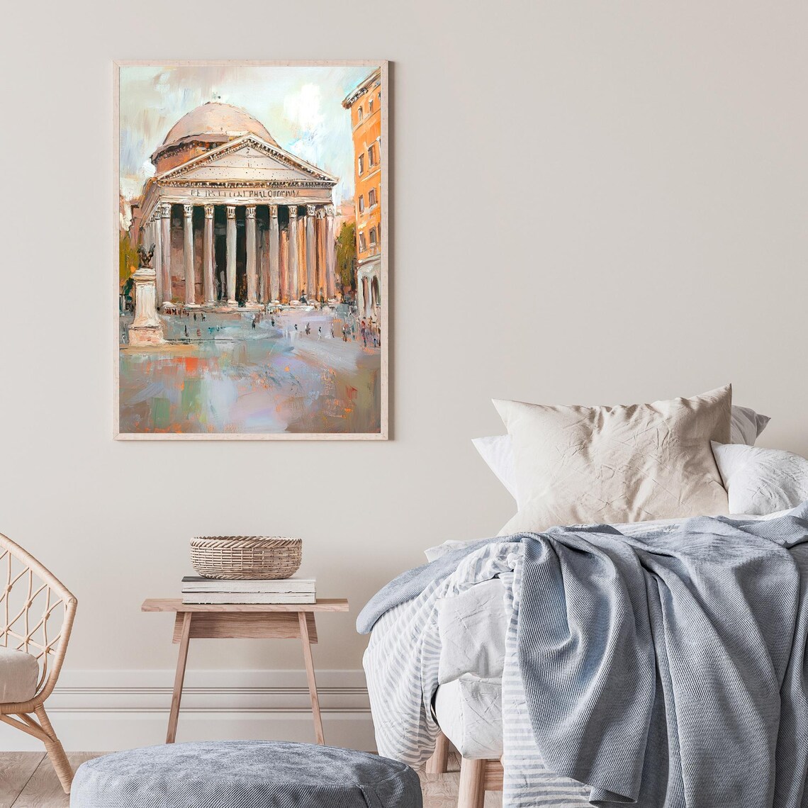 Pantheon Rome Oil Painting, Italian Landmark Art Print - Image 2