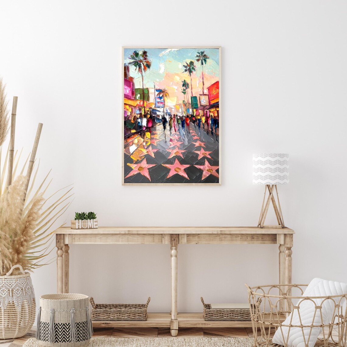 Hollywood Walk Of Fame Los Angeles Sunset Palm Trees Boulevard Poster - Image 3