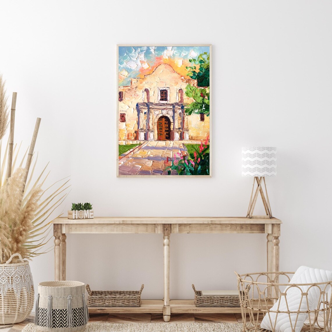 The Alamo Oil Painting, Historic Texas Travel Poster - Image 3