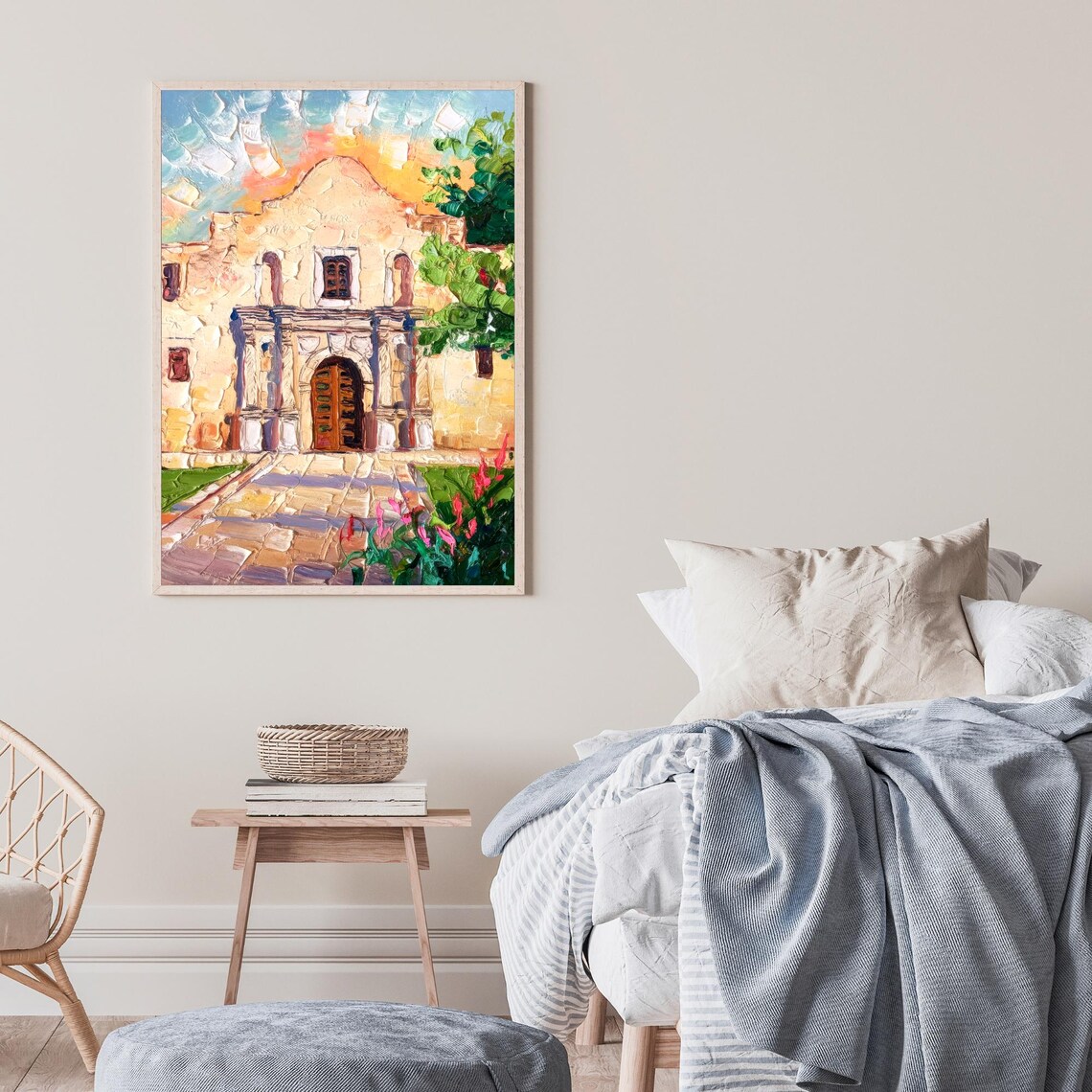 The Alamo Oil Painting, Historic Texas Travel Poster - Image 2