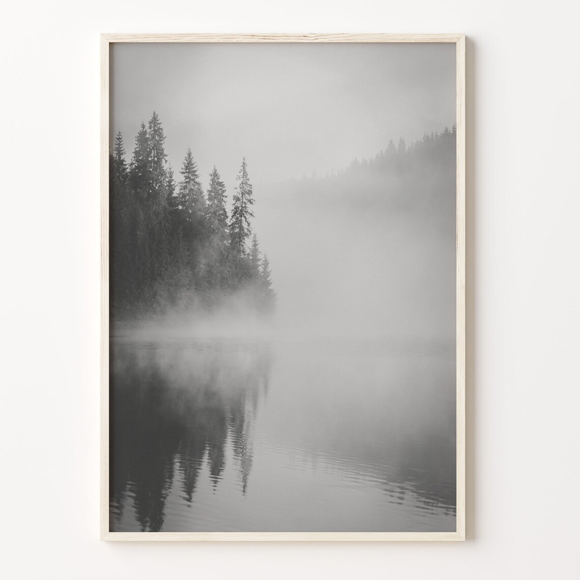 Foggy Forest Matted Poster Print Foggy Forest Black And White Art Foggy Forest Decor Street Map Poster Foggy Forest Travel C18 8