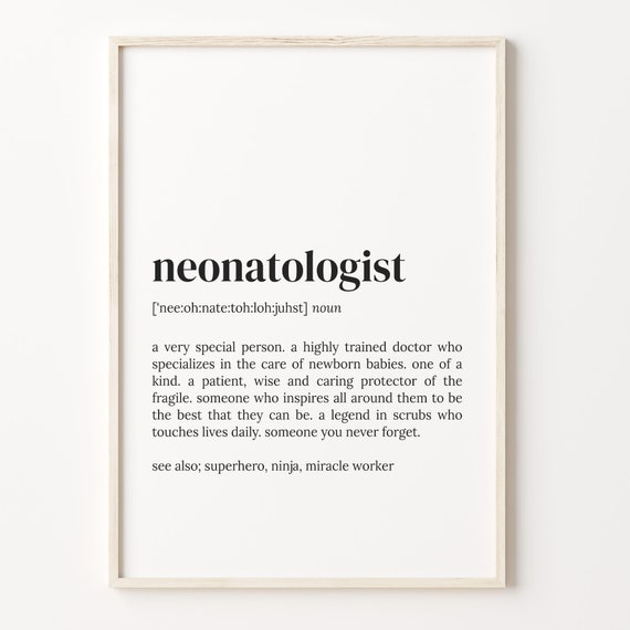 Neonatologist Definition Dictionary Quote Poster