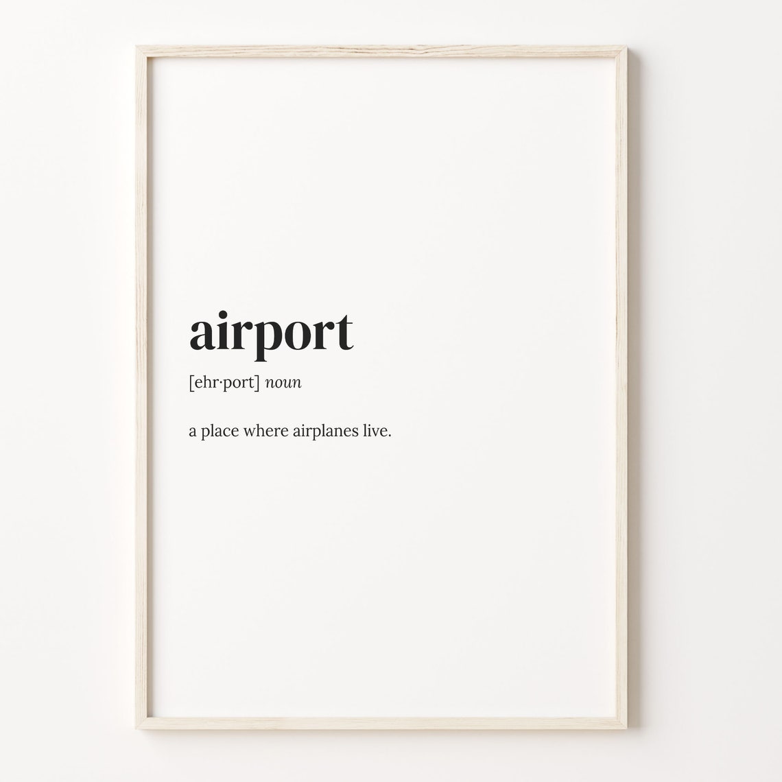 Airport Definition Typography Dictionary Style Funny Quote Poster