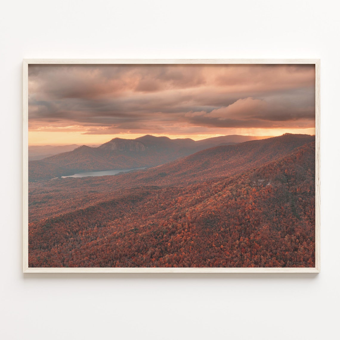 Sunset Clouds Over Autumn Colored Mountain Valleys Photo Poster