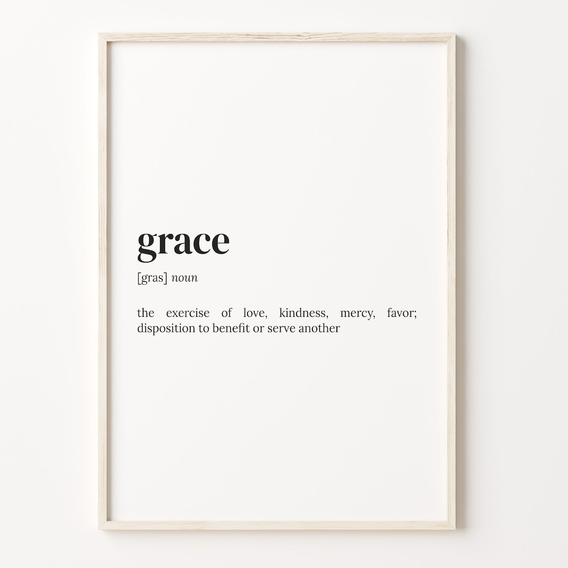 Grace Definition Dictionary Quote Art Print