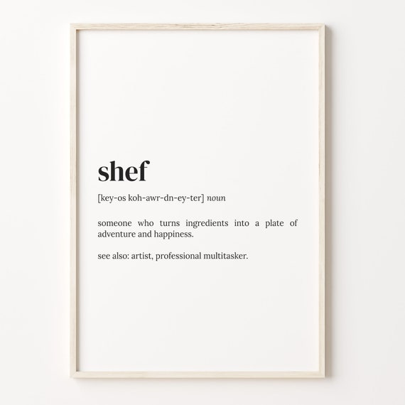 Chef Definition Print Dictionary Poster Quote Wall Art Funny Chef Art Gift For Dad Chef Funny Gift Gift Ideas C17 74