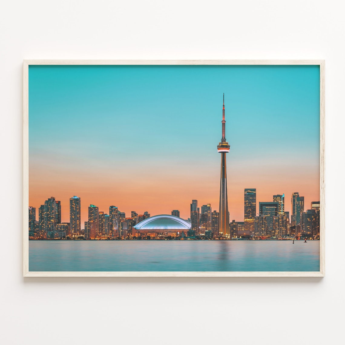 Beautiful Toronto Skyline At Sunset With CN Tower Photo Poster