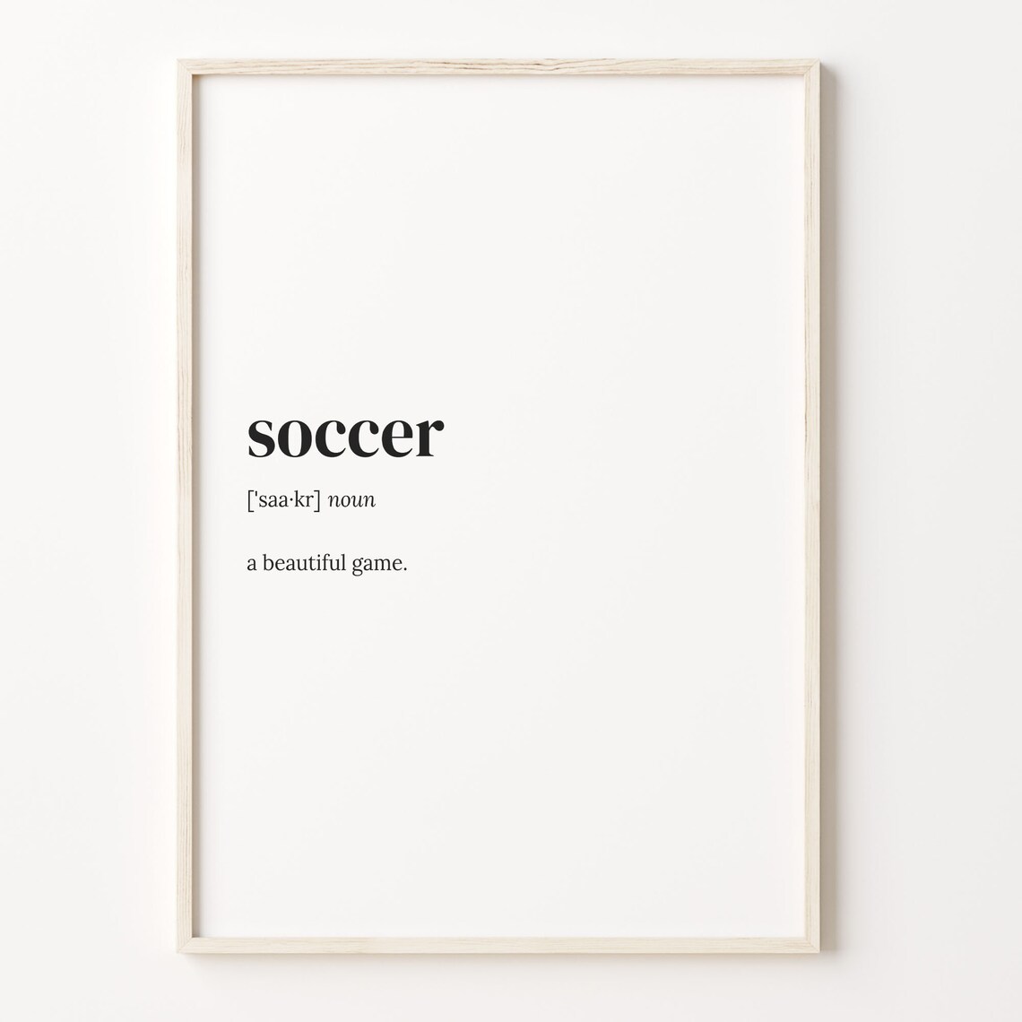Soccer Definition Dictionary Poster, Sports Quote Print