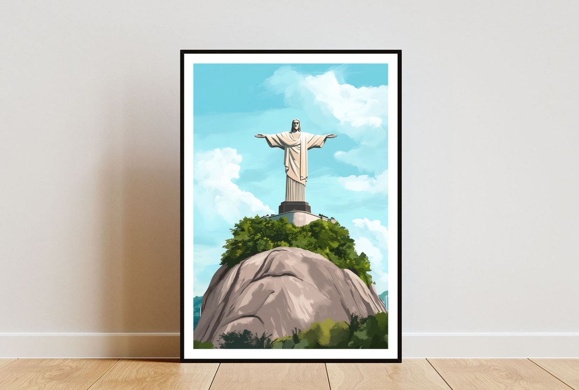 Christ the Redeemer Rio de Janeiro Brazil Statue Scenic Art Poster