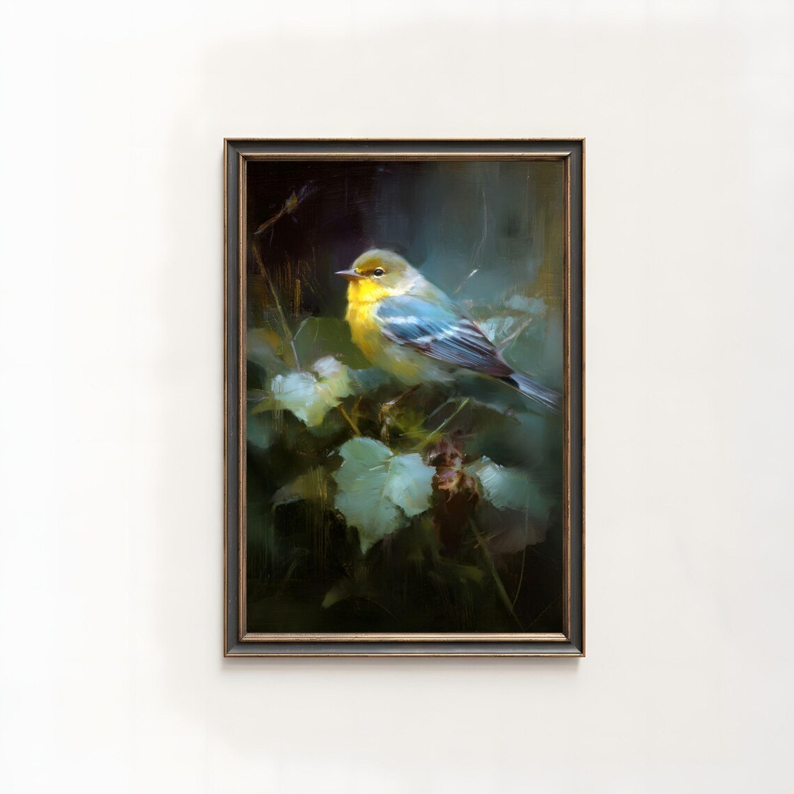 Vintage Bird on a Branch, Animal Wall Art