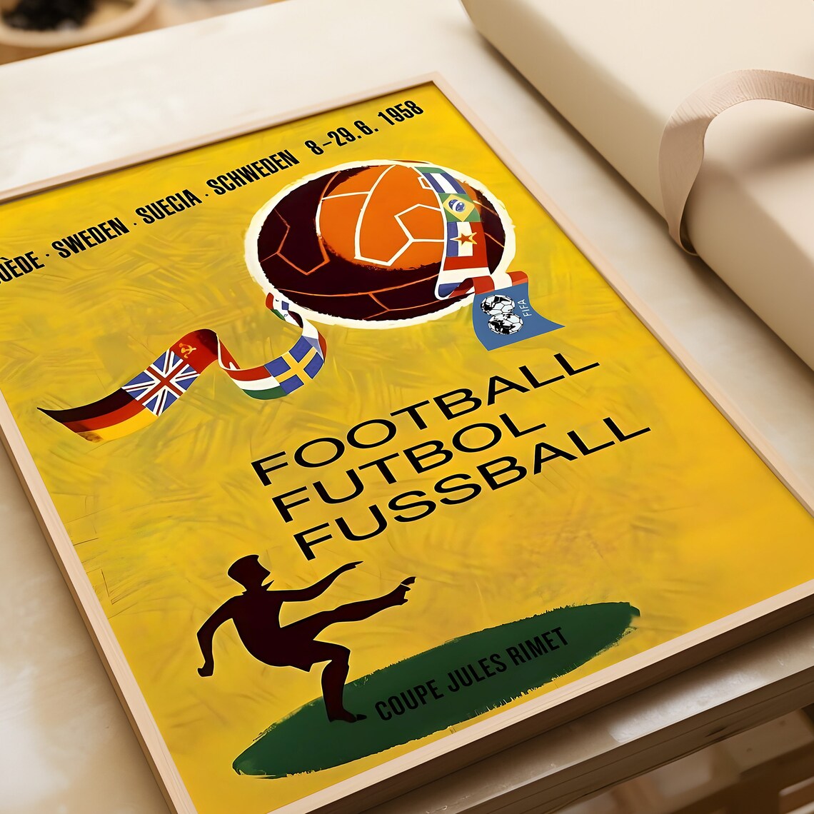 World Cup 1958 Vintage Football Poster Print - Image 2