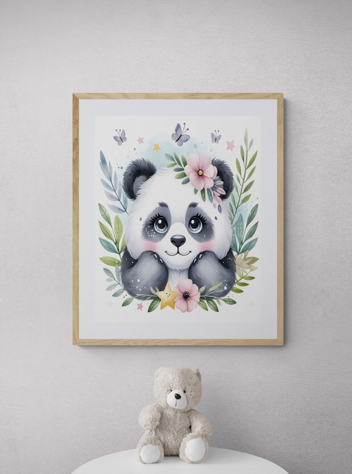 Cute Girl Panda Nursery Art Nursery Decor Art Wall Art Prints - Image 3