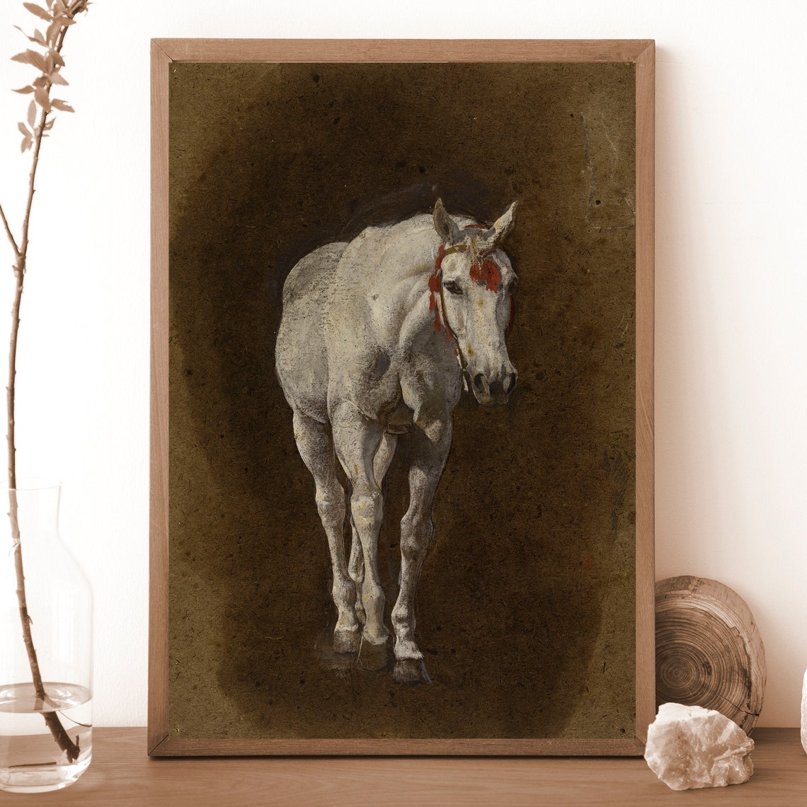 White Horse Farm Animal Poster Print - Image 2