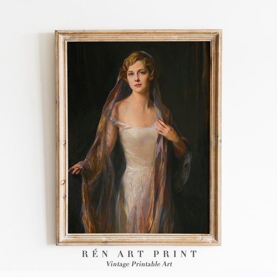 Victorian Woman Portrait Art Print, Antique Style