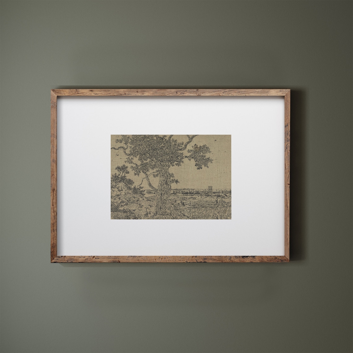 Antique Landscape Drawing Art Print, Cottage Sketch - Image 3