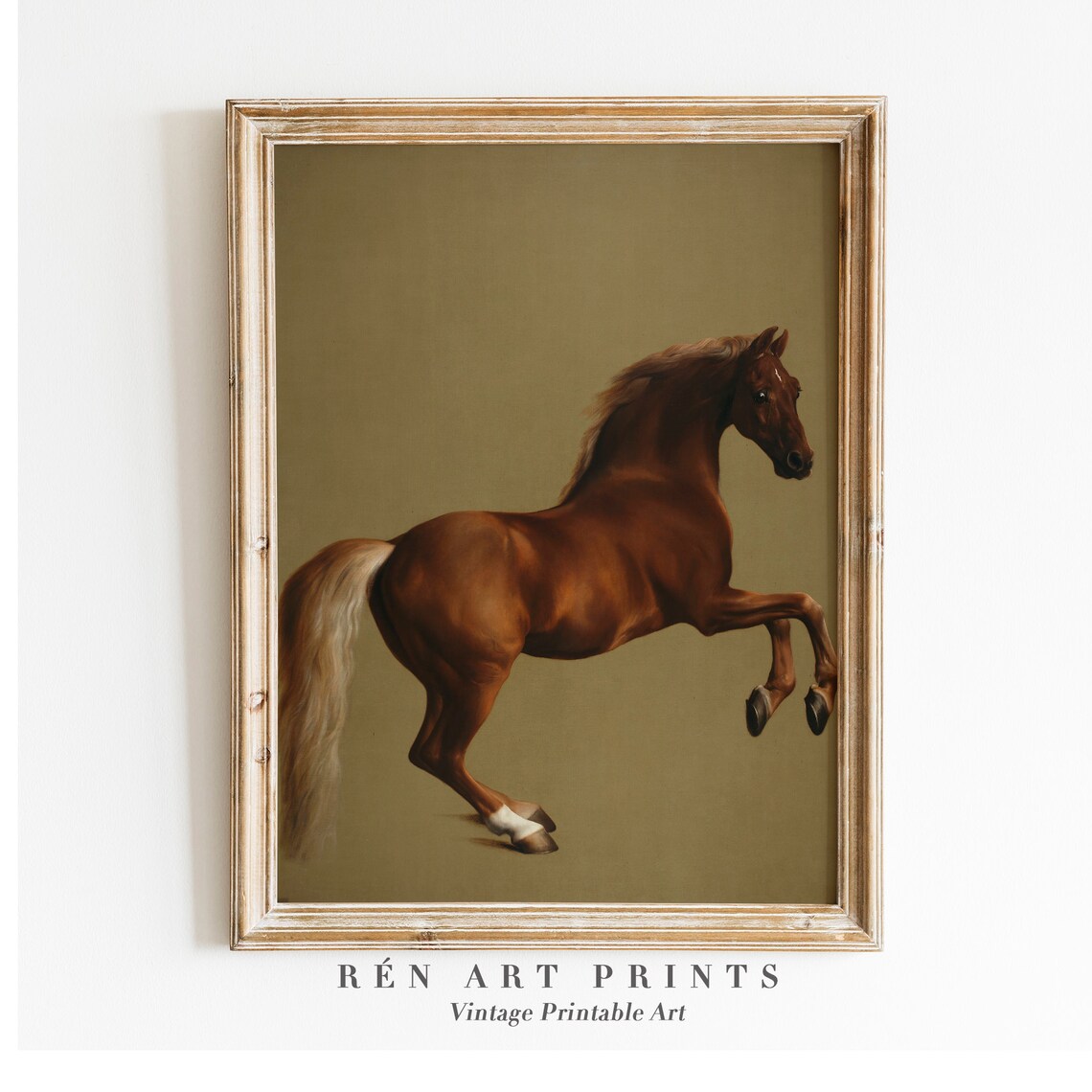 Vintage Horse Painting Equestrian Farmhouse Art Print