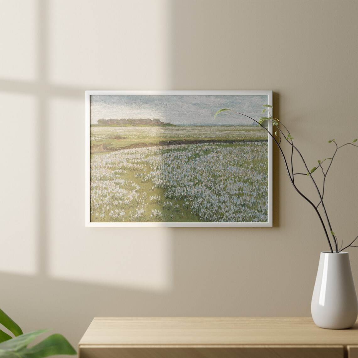 Spring Landscape Painting, Neutral Vintage Art Print - Image 3