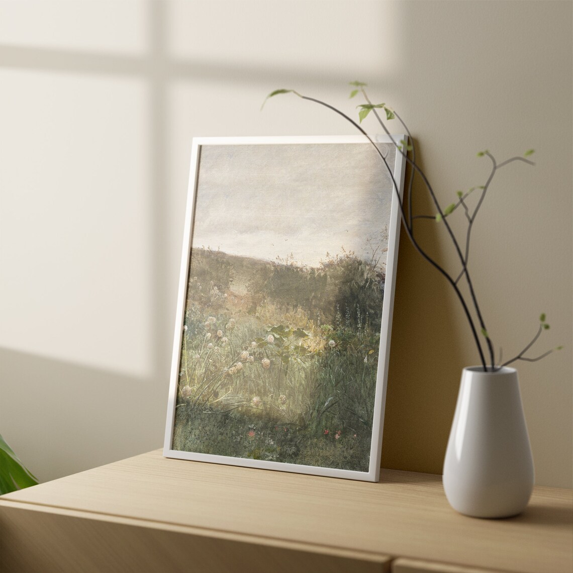 Vintage Wildflower Field Art Print, Farmhouse Landscape - Image 2