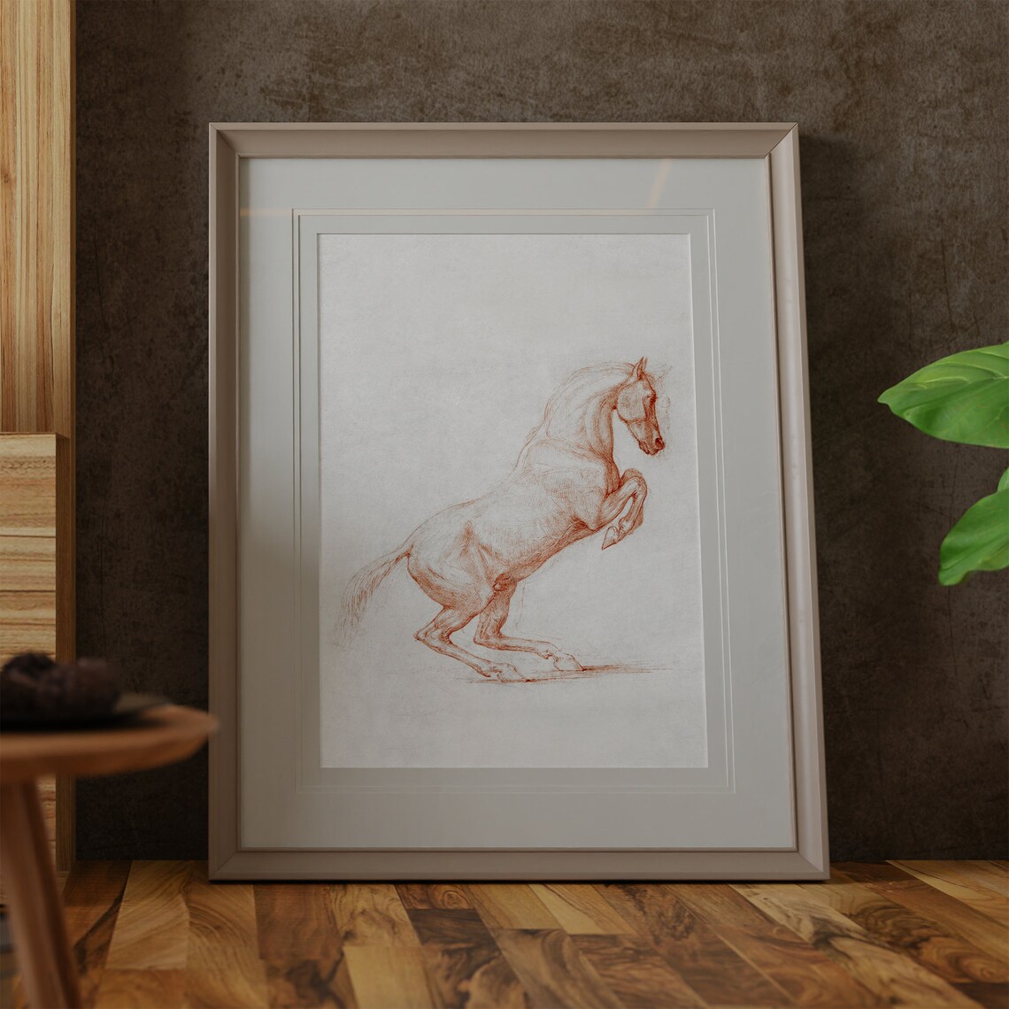 Vintage Horse Sketch Print, Antique Farmhouse Neutral Decor - Image 2