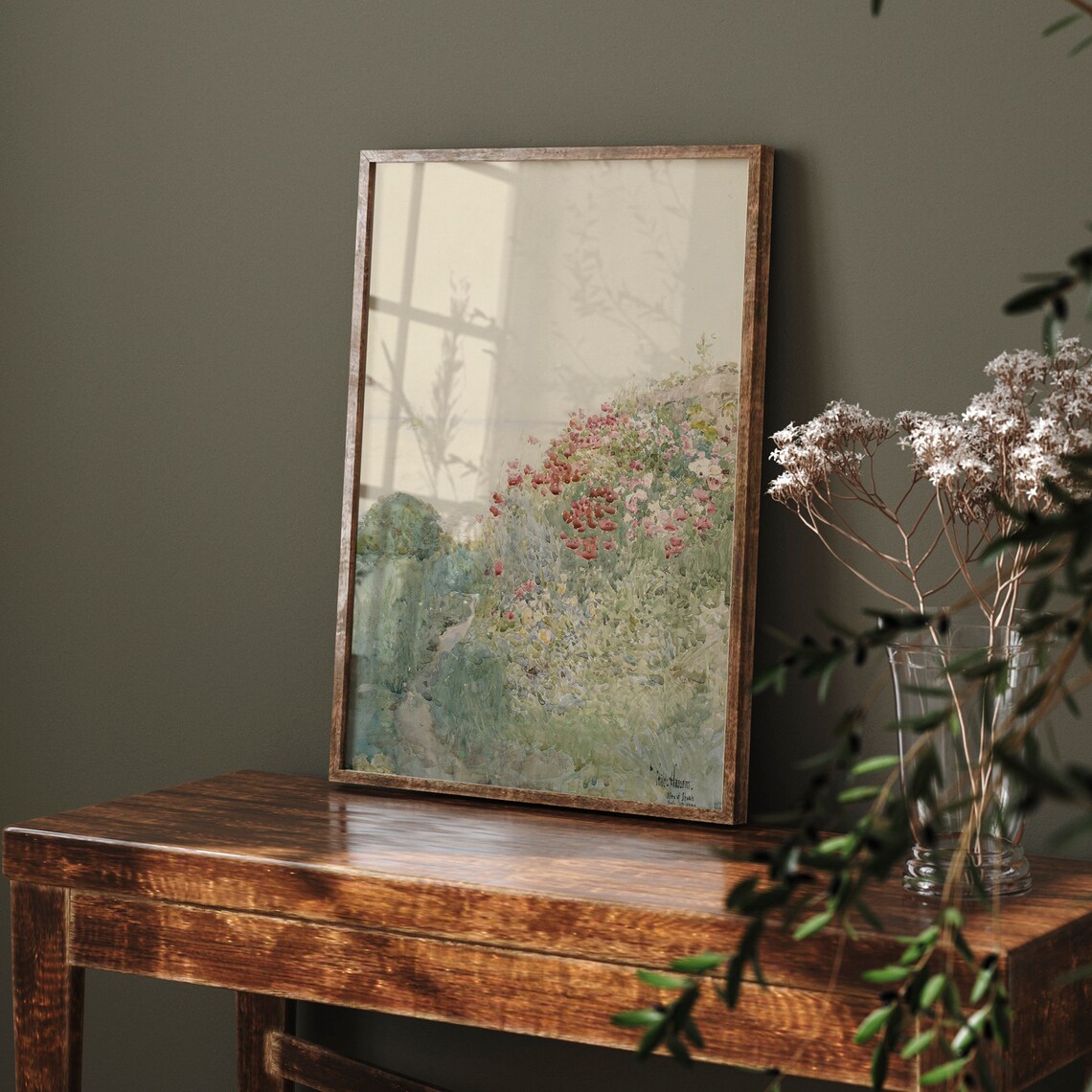Cottage Landscape Flower Garden Vintage Art Print - Image 3