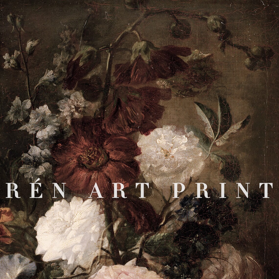 Moody Flower Vintage Dark Floral Art Print - Image 3
