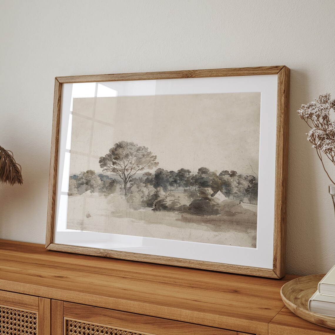 Vintage Landscape Painting Art Print, Farmhouse Decor - Image 3