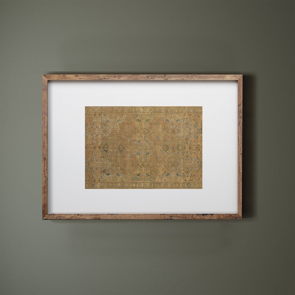Vintage Textile Rug Pattern Art Print, Farmhouse Decor - Image 3