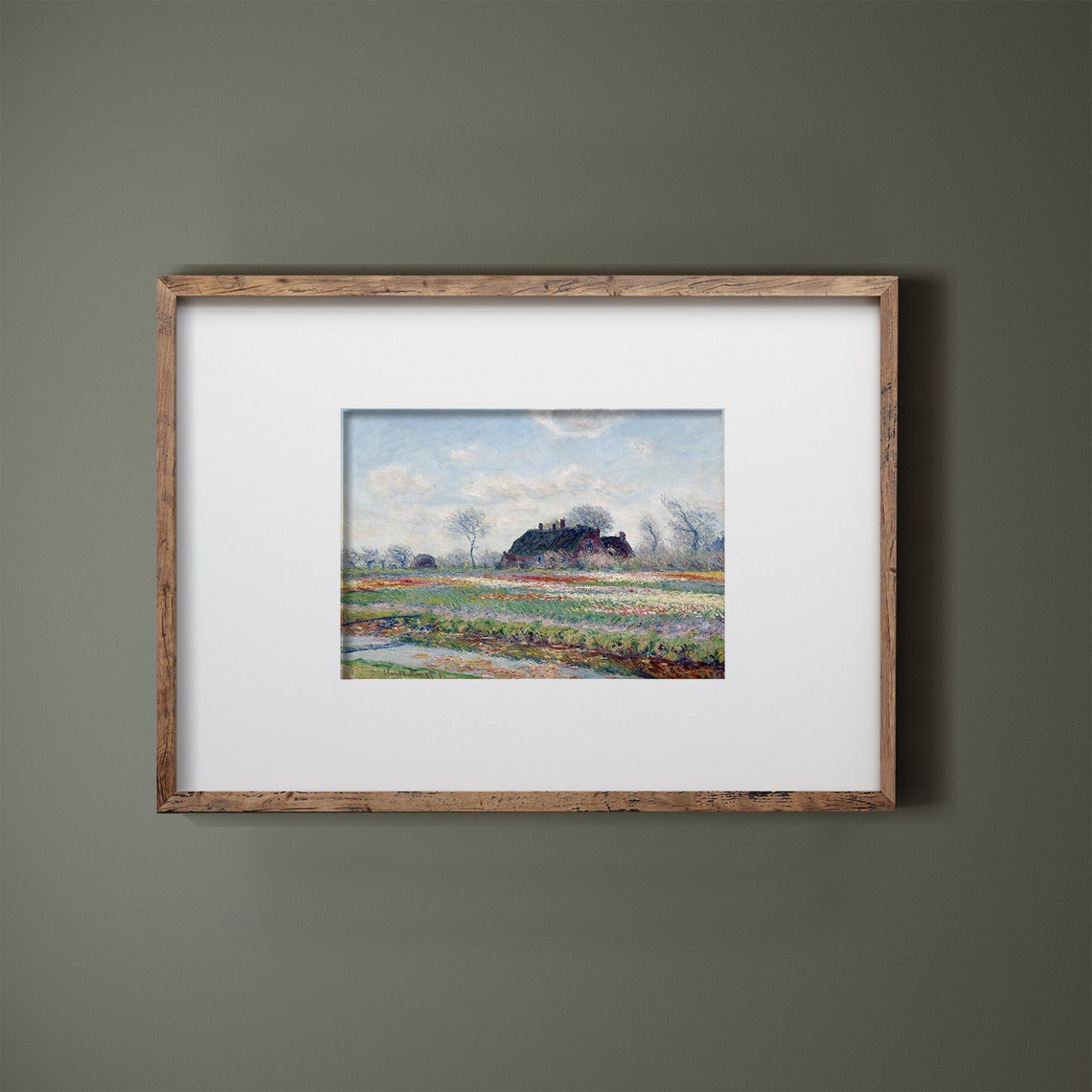 Tulip Field Impressionist Vintage Flower Farm Spring Landscape Poster - Image 2
