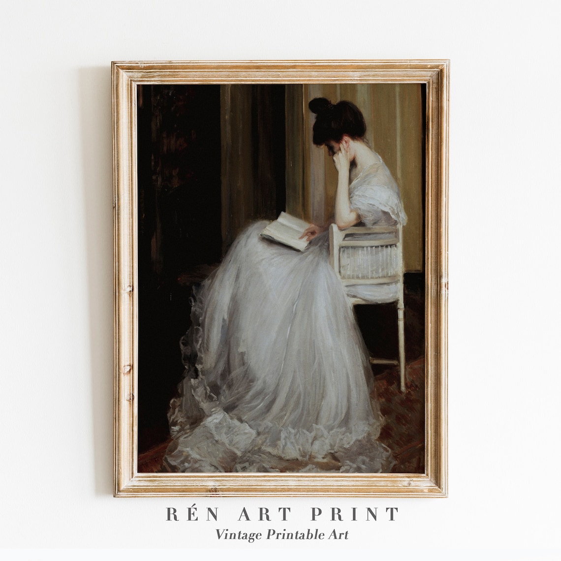 Woman Reading Vintage Portrait Oil Painting Art Print