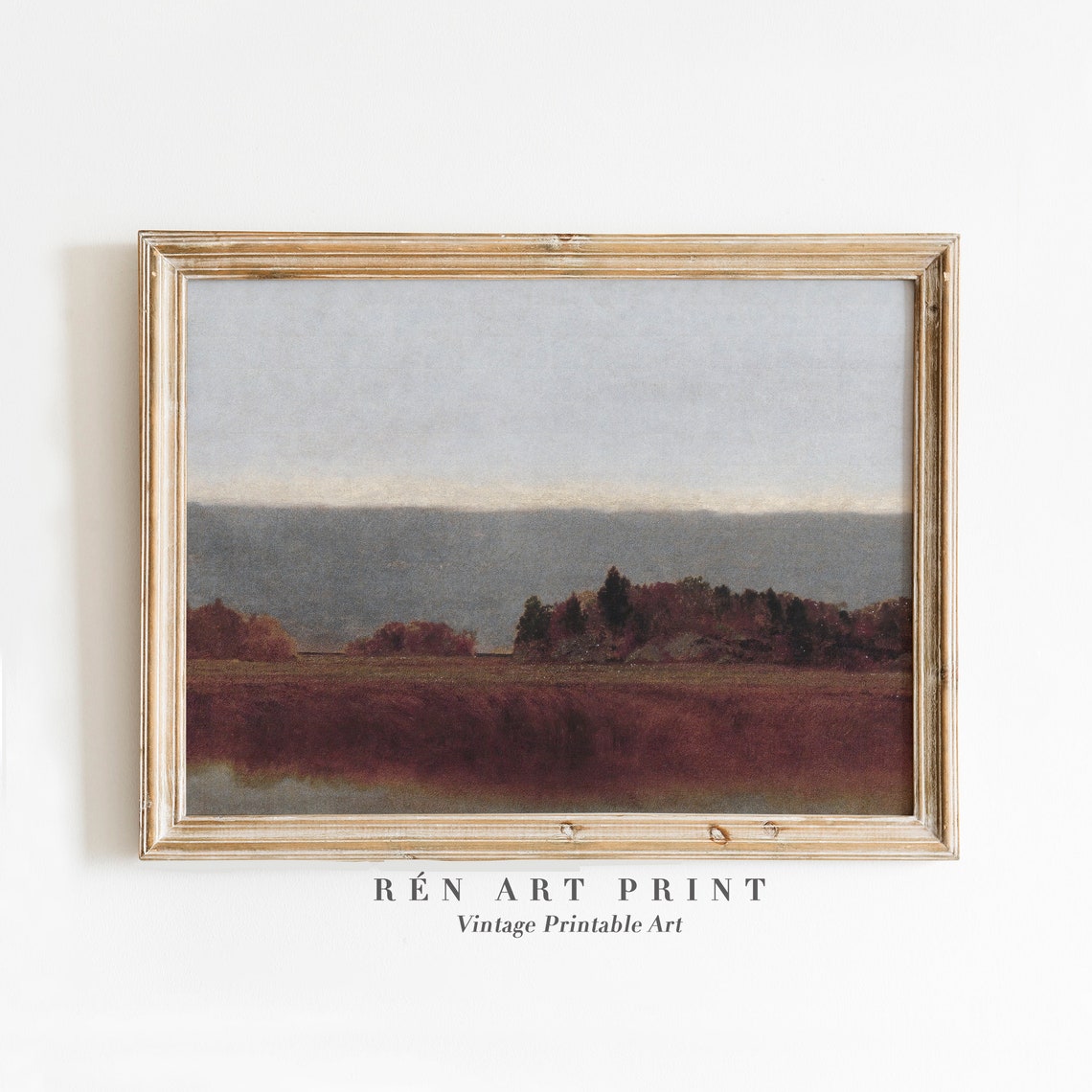 Moody Autumn Marsh Vintage Russet Wetland Fall Landscape Art Poster