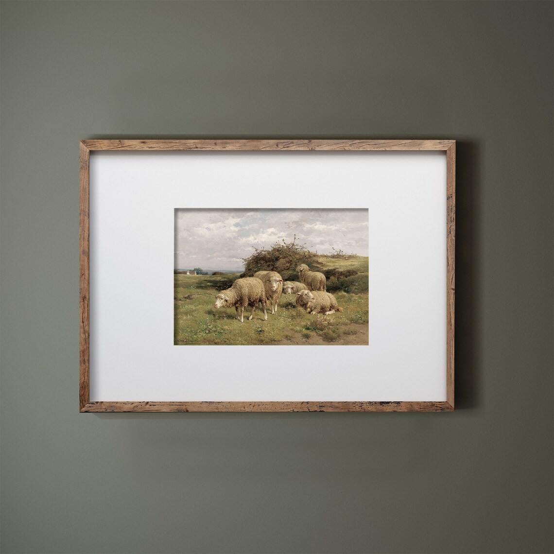 Antique Sheep Painting, Country Farmhouse Art Print - Image 2