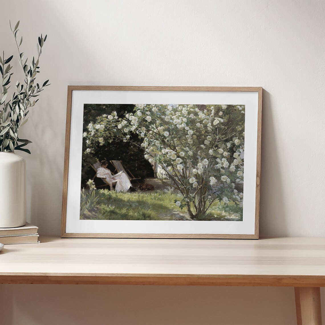 Rose Garden Painting, Vintage French Country Art Print - Image 2