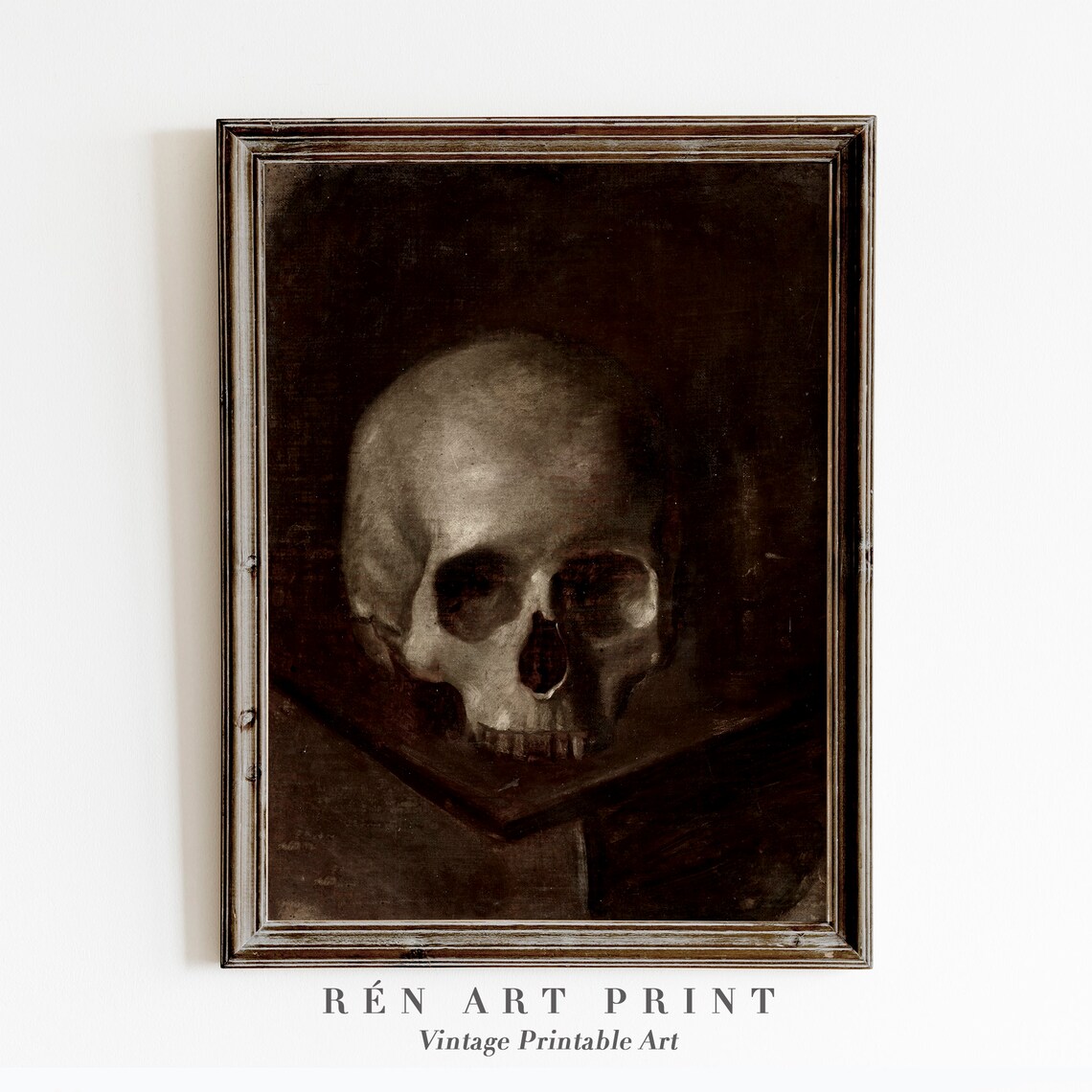 Skull Art Print, Vintage Gothic Halloween Decor