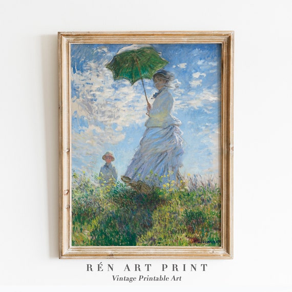 Monet-Inspired Woman With a Parasol Art Print