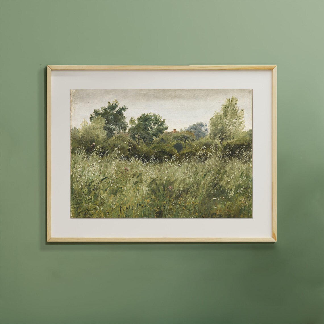 Vintage Landscape Painting Art, Cottagecore Decor Poster - Image 3