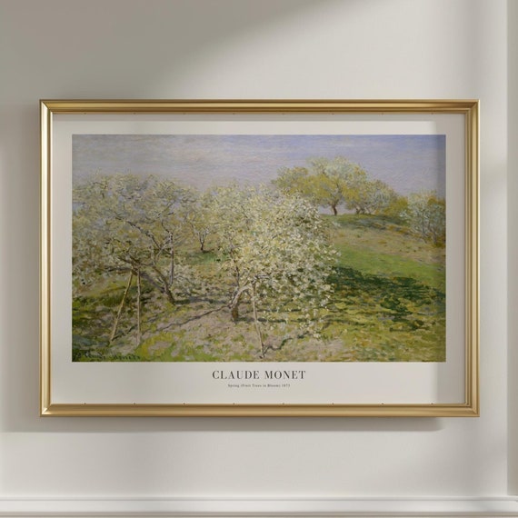 Claude Monet Spring Fruit Trees In Bloom, Vintage Landscape