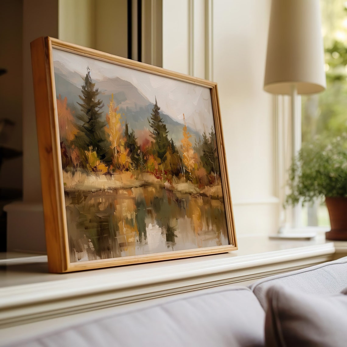 Autumn Tree Line, Oil Painting Print - Image 2