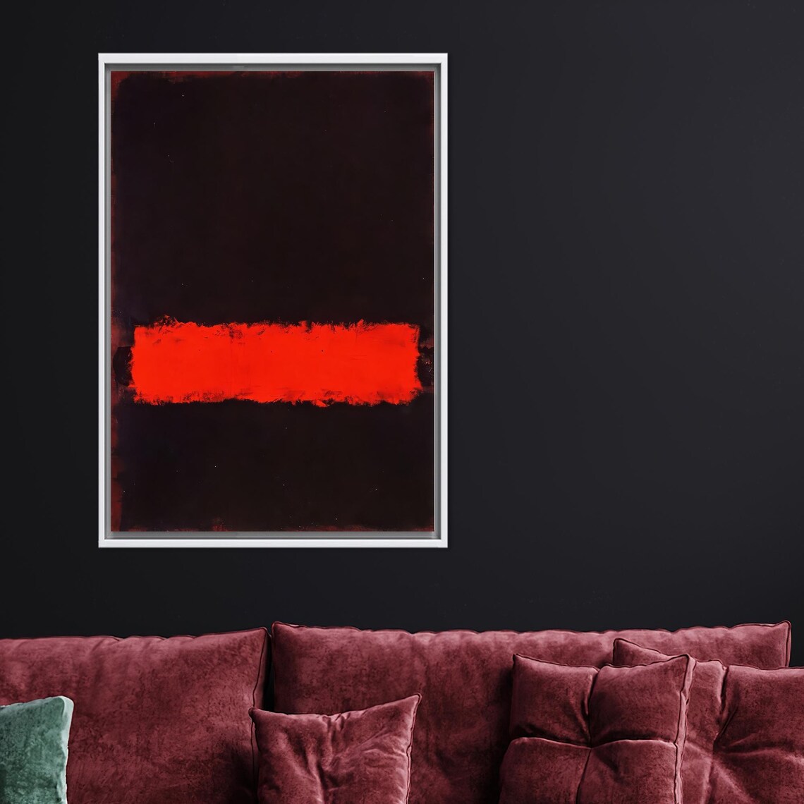 Mark Rothko Style Red Canvas Print Minimalist Wall Decor