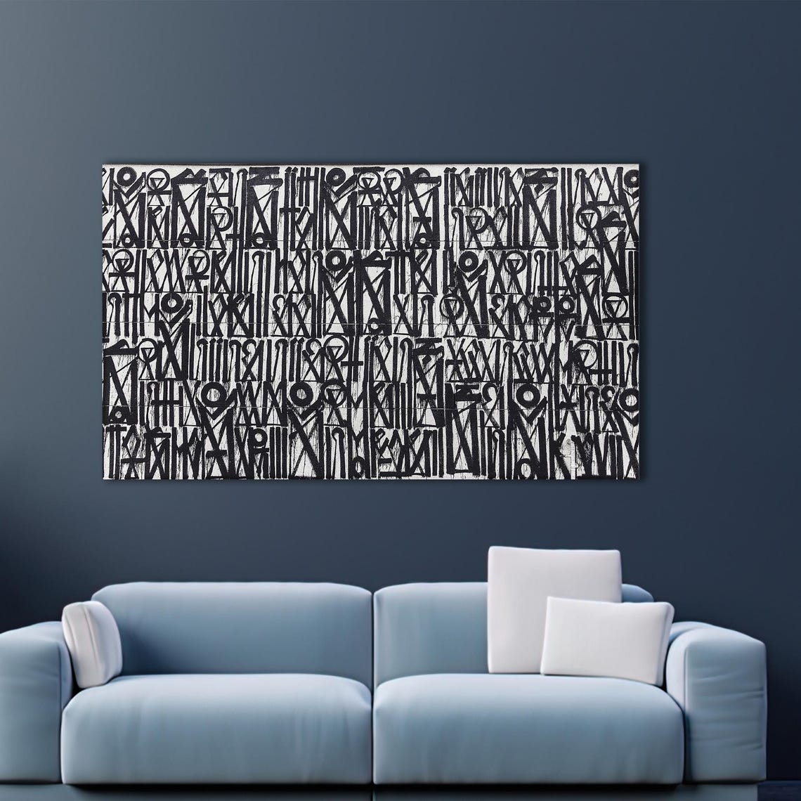 Black and White Graffiti Calligraphy Abstract Street Art Wall Poster