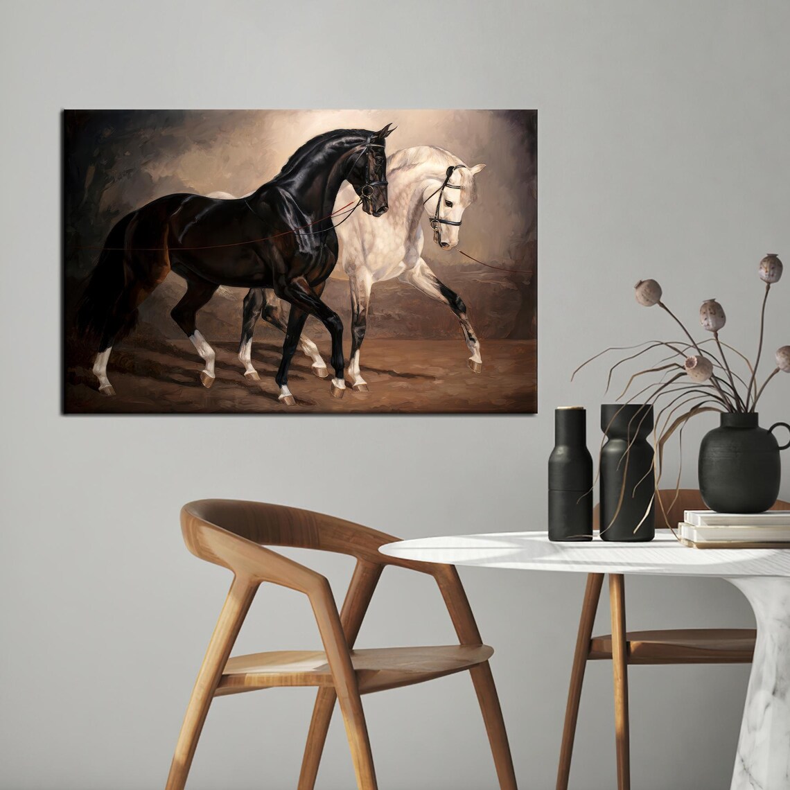 Horse Love Art Print, Black And White Wedding Gift