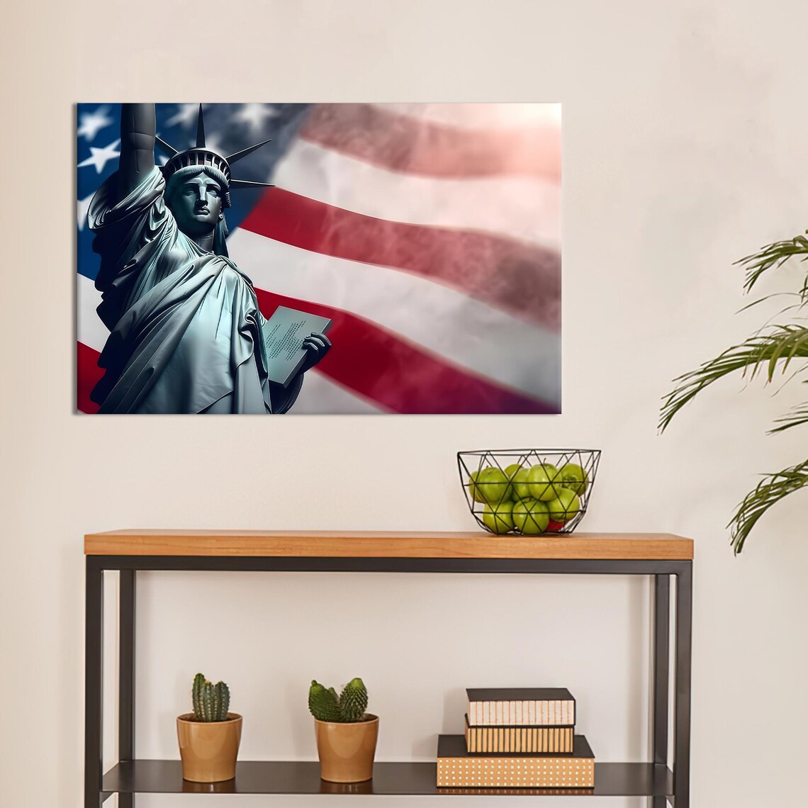 Statue of Liberty American Flag Patriotic New York City Poster