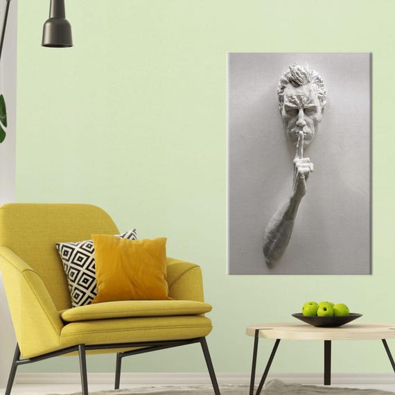 Abstract Male Sculpture Canvas Print Modern Wall Decor