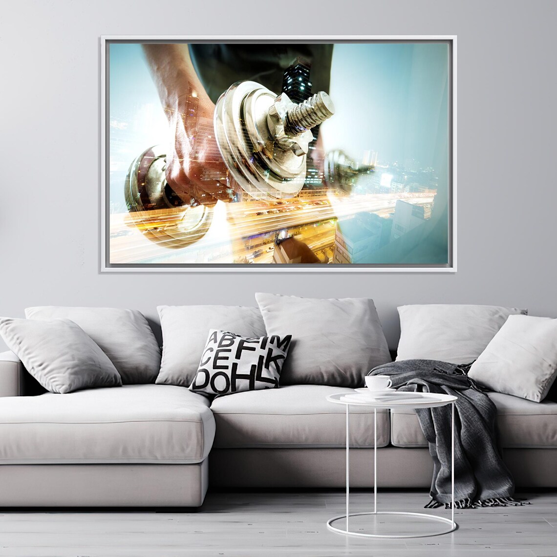 Dumbbell Strength Training Fitness Gym Motivational Wall Art